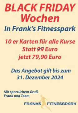 Black Week bei Franks Fitnesspark